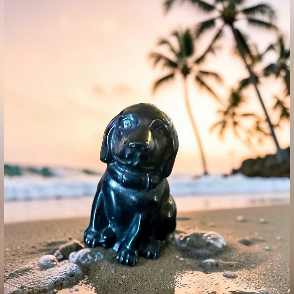 Black Obsidian Crystal Dog